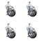 Service Caster 4 Inch SS Thermoplastic Rubber Swivel 1/2 Inch Threaded Stem Caster Set Brake SCC SCC-SSTS20S414-TPRB-TLB-M1015-4 - alternate 1